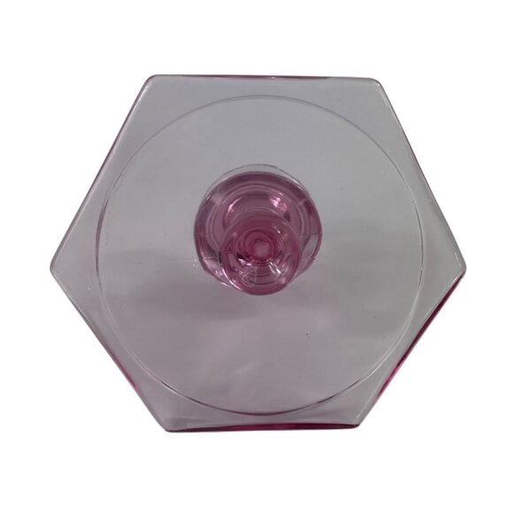 Vintage Pair of Pink Depression Glass Candle Holders - Picture 8 of 11